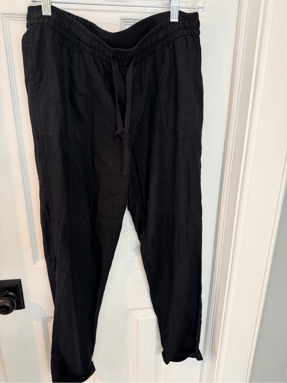 Old Navy Women’s Black Linen Blend Pull-On Pants – Medium Tall